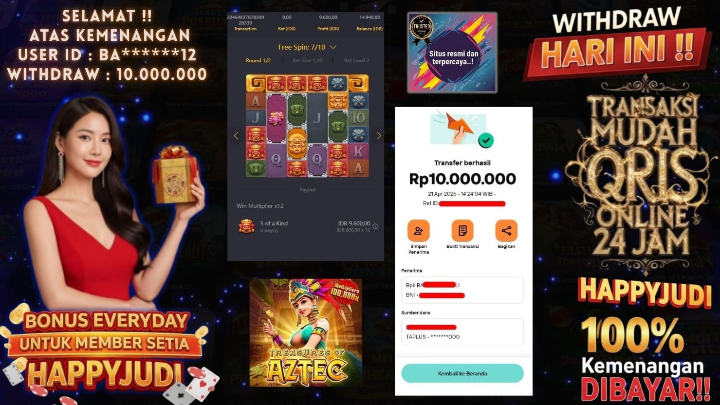 HAPPYJUDI JACKPOT SLOT TREASURES OF AZTEC
